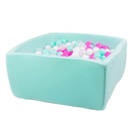 Сухой бассейн HOTENOK Клубничное мороженное Квадро, шариков 200шт, мятный [sbh301]
