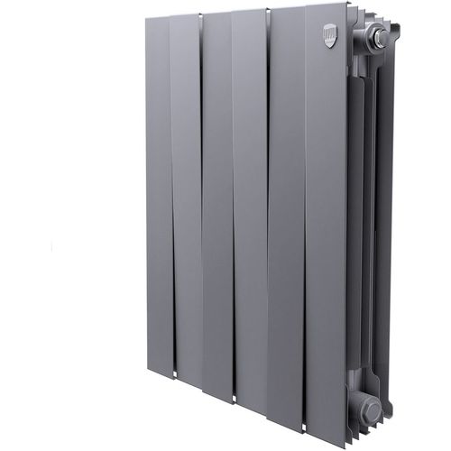 Радиатор биметаллический ROYAL THERMO PianoForte 500, 6 секций, боковое подключение, серебристый