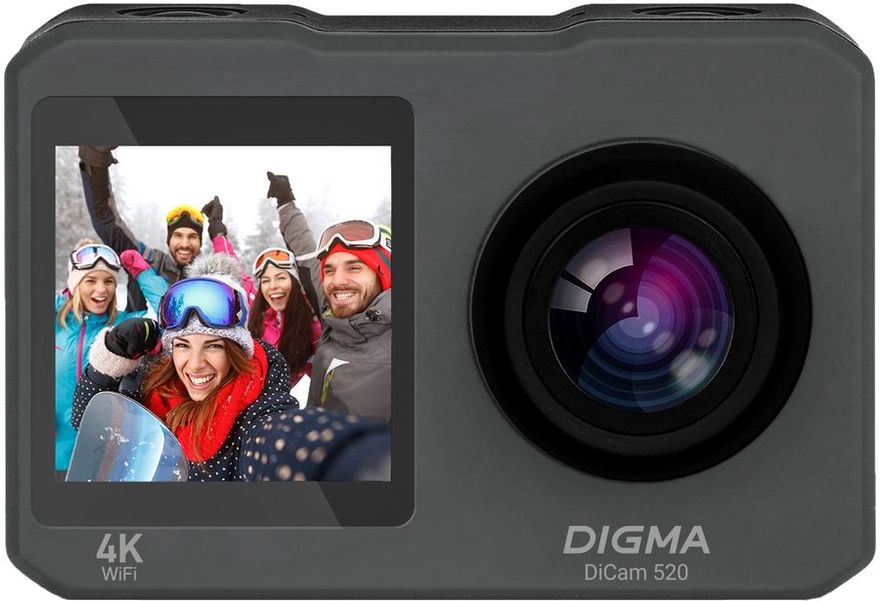 Экшн-камера Digma DiCam 520 4K,  WiFi,  серый [dc520]