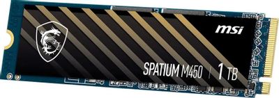 SSD накопитель MSI Spatium M450 1ТБ, M.2 2280, PCIe 4.0 x4, NVMe