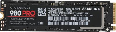 SSD накопитель Samsung 980 PRO MZ-V8P2T0BW 2ТБ, M.2 2280, PCIe 4.0 x4,  NVMe,  M.2