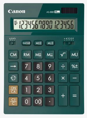 Калькулятор Canon AS-888-DGR, 16-разрядный, изумрудный – купить в ...