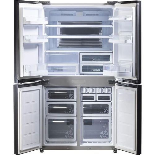 Холодильник трехкамерный Sharp SJ-EX93PSL Hybrid Cooling, Side by Side, инверторный, серебристый