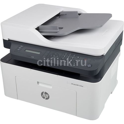МФУ лазерное HP Laser 137fnw черно-белая печать, A4, белый [4zb84a]