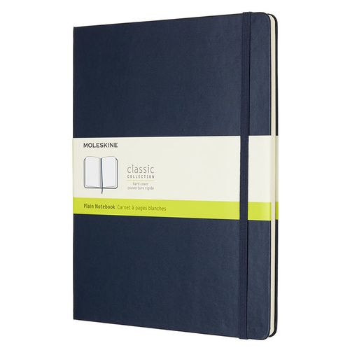 Блокнот Moleskine Classic, 192стр, без разлиновки, твердая обложка, синий [qp092b20]
