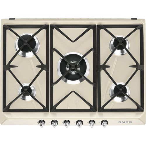 Газовая варочная панель SMEG SR975PGH, 5 конфорок, эмалированная сталь, бежевый