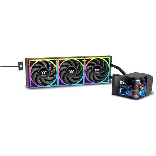 Система водяного охлаждения Thermaltake MAGCurve 360 Ultra, LCD, 4-pin, ARGB, 120мм, черный, retail [cl-w453- pl12sw-a]