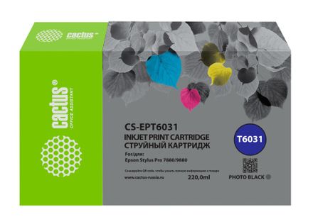 Картридж Cactus CS-EPT6031, T6031, фото черный / CS-EPT6031