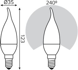 Упаковка ламп LED GAUSS E14, свеча, 6Вт, 10 шт.