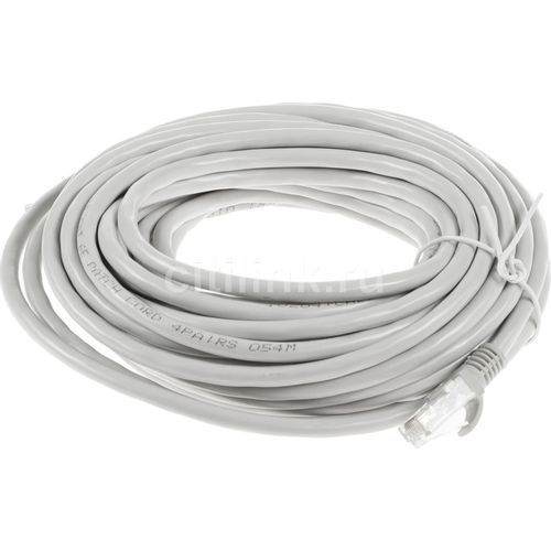 Патч-корд CABLEXPERT PP6U-10M литой (molded), UTP, кат.6, 10м, 4 пары, 24AWG, алюминий омедненный, многожильный, серый