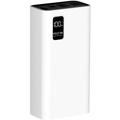 Внешний аккумулятор (Power Bank) PERO PB07, 30000мAч, белый [pb07wh]