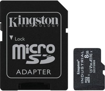 Карта памяти microSDHC UHS-I U3 Kingston Industrial 8 ГБ, 100 МБ/с