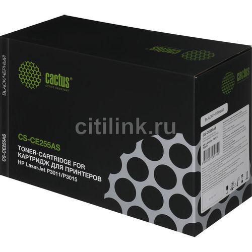 Картридж Cactus CS-CE255AS, CE255A, черный / CS-CE255AS
