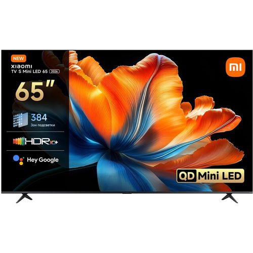 65″ Телевизор Xiaomi TV S Mini LED 65 2026 QLED, 4K Ultra HD, СМАРТ ТВ, Android TV, темно-серый