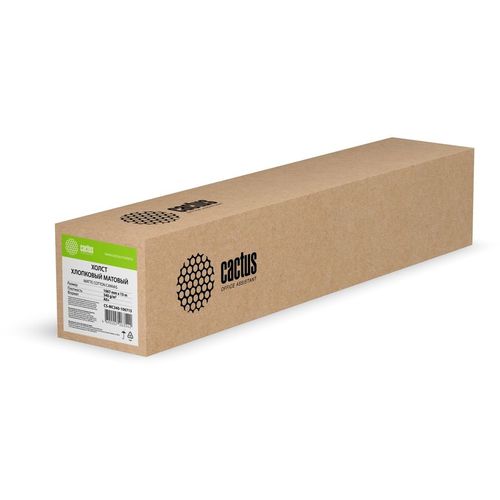Холст Cactus CS-MC340-106715, для струйной печати, 1067мм х 15м, втулка 50.8мм (2"), 340г/м2, белый, фактура хлопок