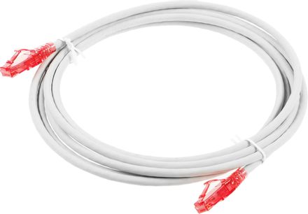 Патч-корд Hyperline PC-LPM-UTP-RJ45-RJ45-C5E-3M-LSZH-GY, вилка RJ-45, вилка RJ-45, кат.5E, LSZH, 3м, серый