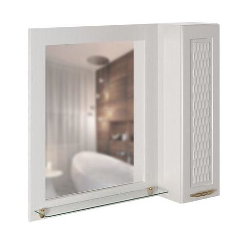 Шкаф MIXLINE Ладога 85 с подсветкой, с зеркалом, подвесной, 850х750х175 мм, белый [539819] MIXLINE