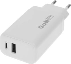 Изображение товара Сетевое зарядное устройство BORASCO 65 Вт USB-A и USB-C белое Изображение товара Сетевое зарядное устройство BORASCO 65 Вт USB-A и USB-C белое