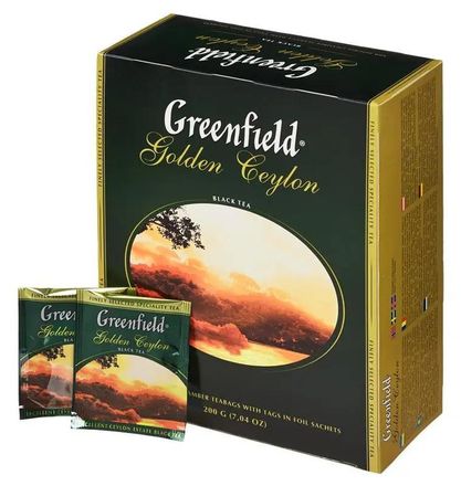 Чай GREENFIELD Golden Ceylon, черный, 100шт