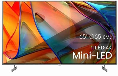 65" Телевизор Hisense 65U6KQ, MiniLED, 4K Ultra HD, темно-серый, СМАРТ ТВ, Vidaa