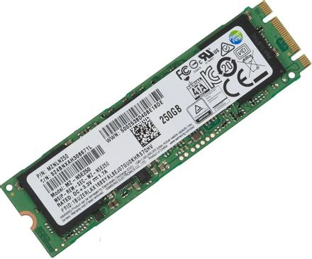 SSD накопитель Samsung 850 EVO MZ-N5E250BW 250ГБ, M.2 2280, SATA III