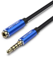 Изображение товара Кабель аудио VENTION BHCLF,  Jack 3.5 (m) -  Jack 3.5 (f),  1м, GOLD,  синий