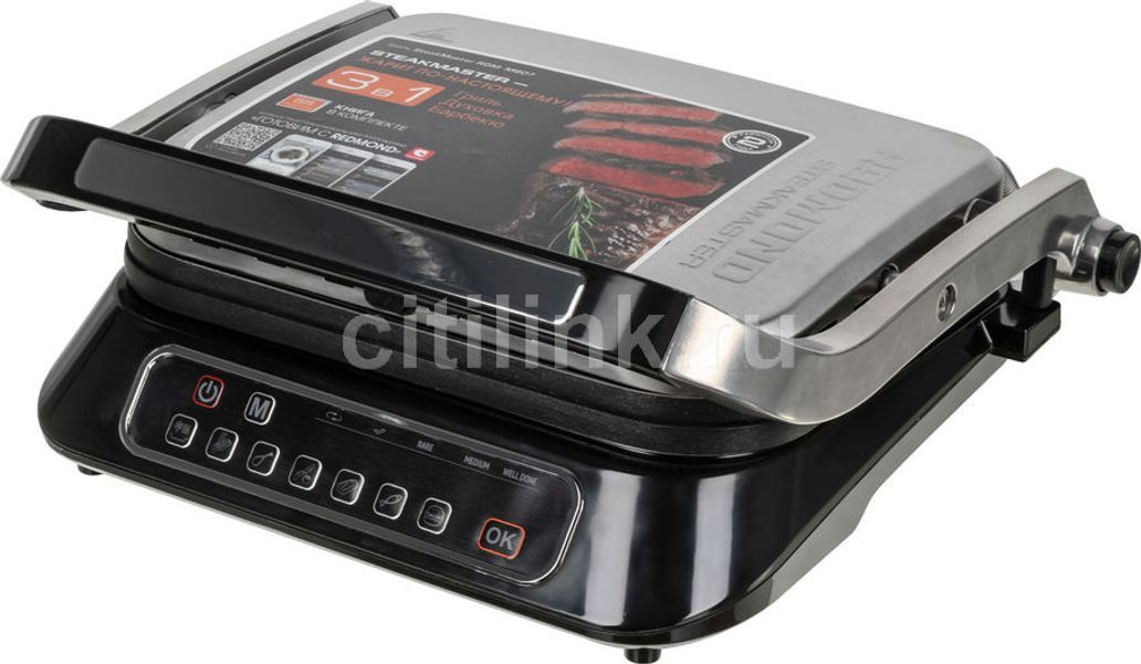 Электрогриль Redmond SteakMaster RGM-M807,  черный и серебристый