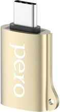 Изображение товара Адаптер OTG PERO AD02 USB Type-C male - USB female золотистый