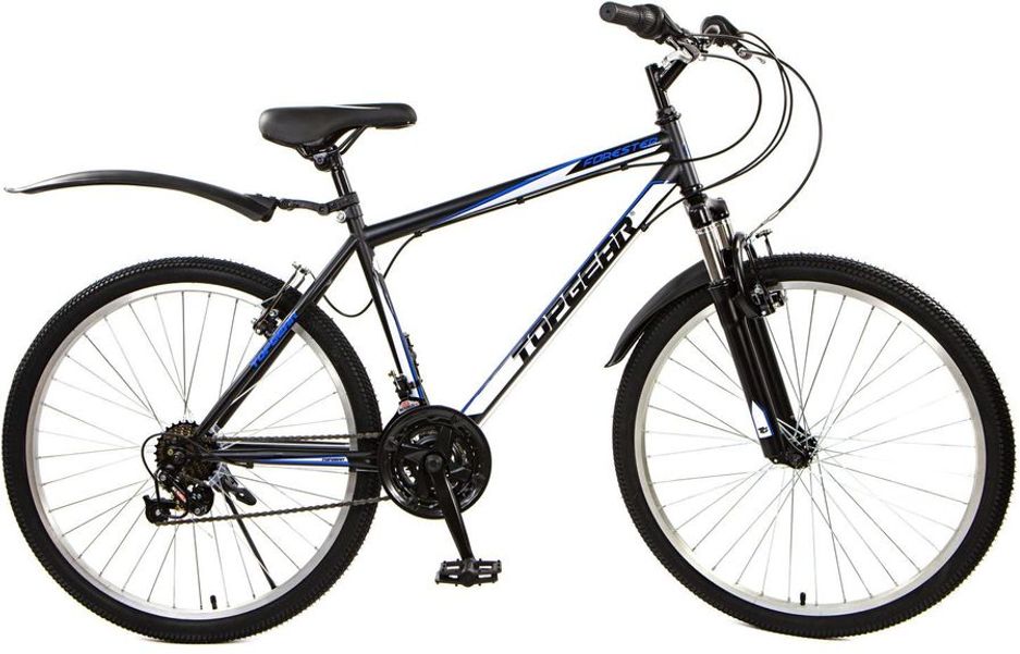 Велосипед TOPGEAR Forester (2021), горный (взрослый), рама 18", колеса 26", черный, 18кг [вн26430к]