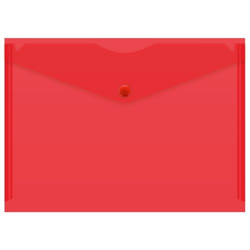 Конверт на кнопке Бюрократ -PK804A5RED, A5 пластик, 0.18мм, красный 10 шт./кор.