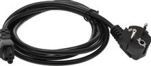 Изображение товара Кабель питания  IEC C5 (3-pin) (прямой) -  Евровилка (угловой),  1.8м,  черный [469]