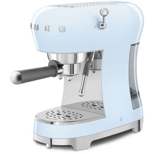 Кофеварка SMEG ECF02PBEU, рожковая, голубой /серебристый