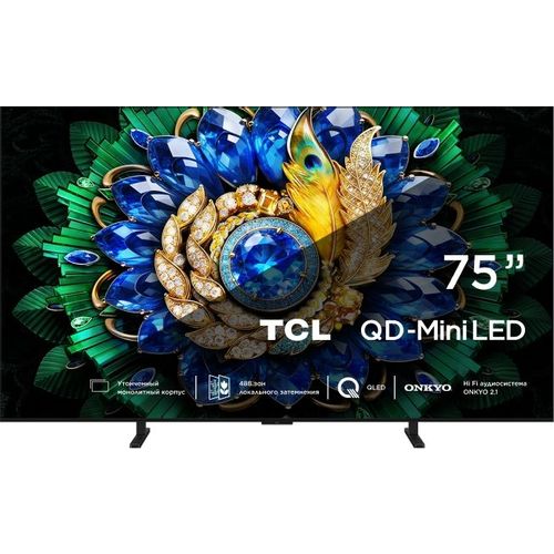 75" Телевизор TCL 75A400M Slim QLED, 4K Ultra HD, СМАРТ ТВ, Google TV, черный