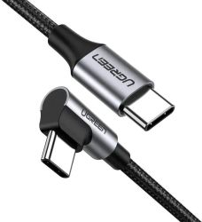 Изображение товара Кабель UGREEN US255,  USB Type-C (m) -  USB Type-C (m),  1м,  3A,  серый / черный [50123]