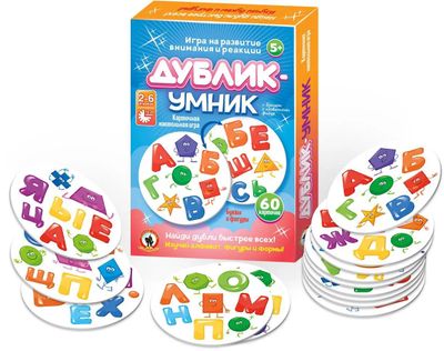Характеристики Настольная игра РУССКИЙ СТИЛЬ Дублик-умник Буквы и ...