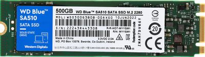 SSD накопитель WD Blue SA510 WDS500G3B0B 500ГБ, M.2 2280, SATA III,  SATA