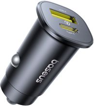 Изображение товара Автомобильное зарядное устройство BASEUS C00072300123-00, USB-A, USB-C, 30Вт, 3A, черный Изображение товара Автомобильное зарядное устройство BASEUS C00072300123-00, USB-A, USB-C, 30Вт, 3A, черный