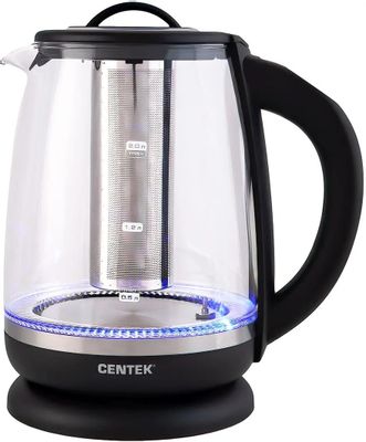 Чайник электрический CENTEK CT-0017, 2200Вт, прозрачный и черный ...