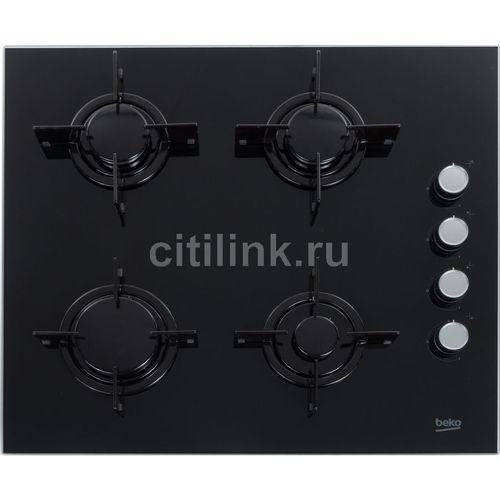 Газовая варочная панель Beko HILG64120S, 4 конфорки, закаленное стекло, черный