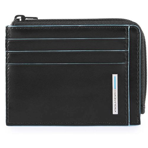 Чехол для кредитных карт Piquadro Blue Square PP4822B2R/N, кожа натуральная, черный