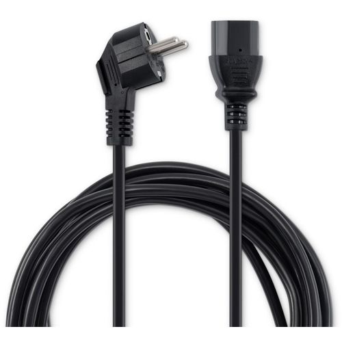 Кабель питания Buro BU-PCAB-5M-16A, IEC C13 (прямой) - Евровилка (угловой), 5м