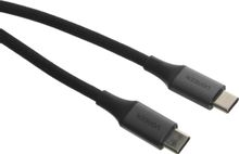Изображение товара Кабель UGREEN USB Type-C (m) - USB Type-C (m), 2 м, в оплетке серый/черный