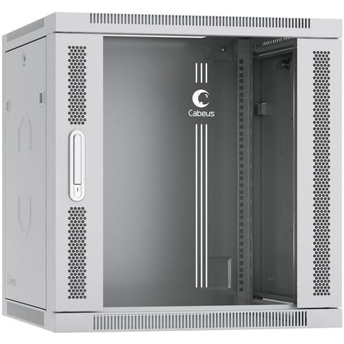 Шкаф коммутационный CABEUS SH-05F-12U60/60-R настенный, стеклянная передняя дверь, 12U, 600x635x600 мм