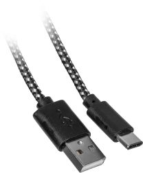 Кабель Buro Braided, USB Type-C (m) - USB (m), 1м