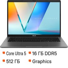 Изображение товара Ноутбук ASUS VivoBook S14 S3407CA-LY097 14" IPS, Intel Core Ultra 5, 16ГБ DDR5, 512ГБ SSD