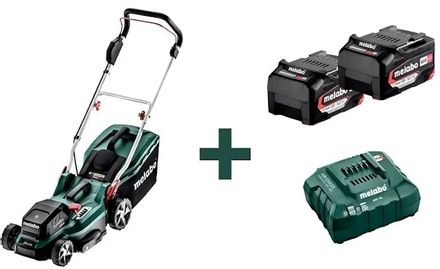 Газонокосилка аккумуляторная METABO RM 36-18 LTX BL 36,  36см, несамоходная,  5.2Ач, с ЗУ [t0525]