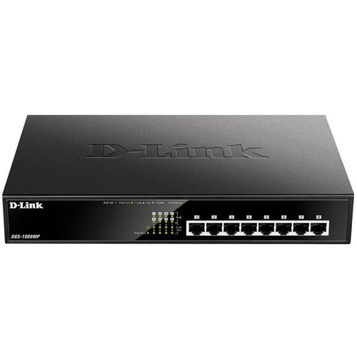Коммутатор D-Link DGS-1008MP/B1A, неуправляемый