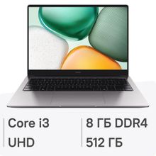 Изображение товара Ноутбук Honor MagicBook X14 14 IPS Intel Core i3 8ГБ 512ГБ SSD серый