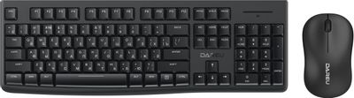Комплект (клавиатура+мышь) DAREU MK188G, беспроводной, черный