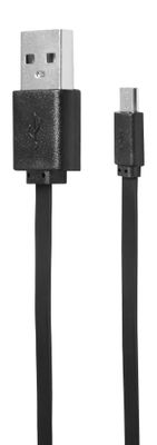 Кабель SunWind micro USB (m) -  USB (m),  1м,  плоский,  2A,  черный